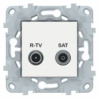 Розетка TV-FM-SAT Schneider Electric UNICA NEW, проходная, белый, NU545618