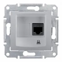 Розетка компьютерная 1xRJ45 Cat.5 Schneider Electric SEDNA, алюминий, SDN4300160