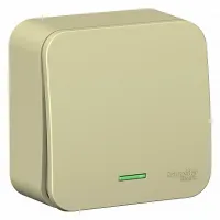 Выключатель 1-клавишный Schneider Electric BLANCA, открытый монтаж, бежевый, BLNVA101117