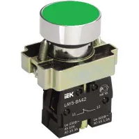 Кнопка управления IEK LAY5-BA31 без подсветки зеленая 1з ИЭК BBT60-BA-K06