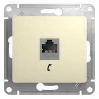 Розетка телефонная 1xRJ11 Schneider Electric GLOSSA, бежевый, GSL000281T