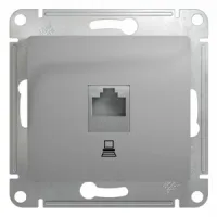 Розетка компьютерная 1xRJ45 Cat.5 Schneider Electric GLOSSA, алюминий, GSL000381K