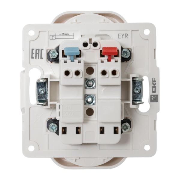 Стокгольм Механизм Розетки 2-местной б/з 10А автоматические клеммы белый с защ. штор. EKF PROxima