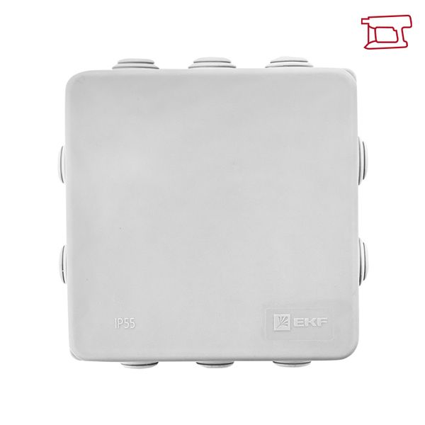 Коробка расп. ОП 105х105х50 IP54 8 входов серый с крышкой КМР-030-014  АБС EKF plc-kmr-030-014