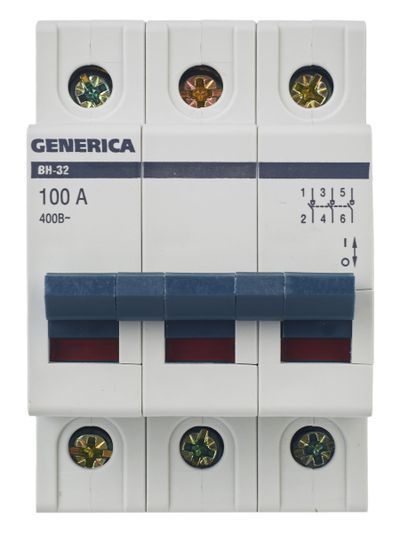 Выключатель нагрузки (мини-рубильник) ВН-32 3Р 100А GENERICA