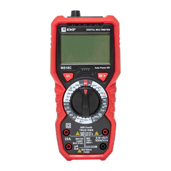Мультиметр цифровой MS18C EKF Professional