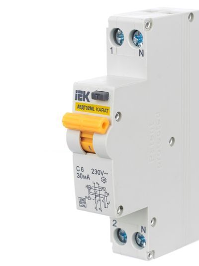 Выключатель автоматический дифференциального тока АВДТ32ML тип A С6 30мА KARAT IEK