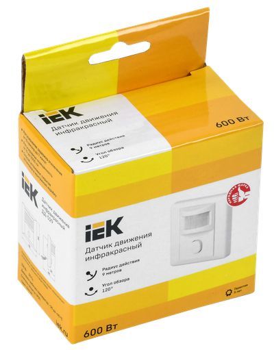 IEK Датчик движения ДД029(Б)  600Вт 120 град.  9м.  IP20 