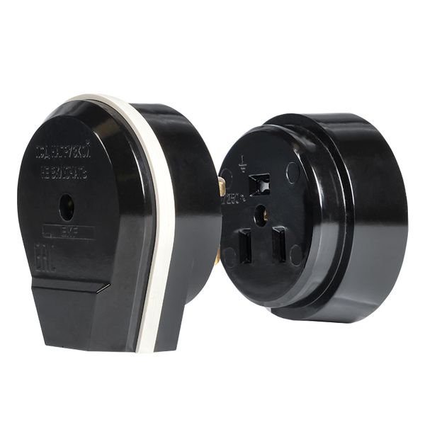 Разъем РШ-ВШ 32А 250В 2P+PE (ОУ) карболитовый черный EKF PROxima