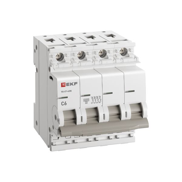 Автоматический выключатель 4P 6А (C) 6кА ВА 47-63N PROxima EKF