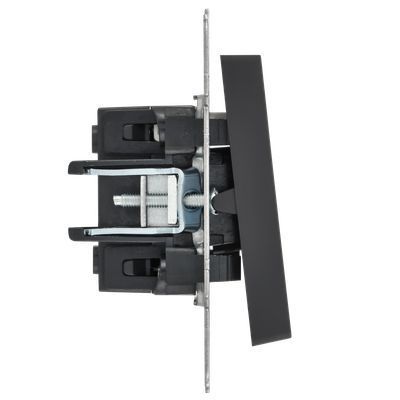 BRITE Выключатель 1-клавишный с индикацией 10А ВС10-1-1-БрГ графит IEK