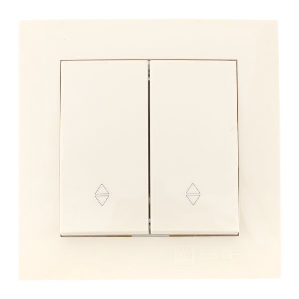 Валенсия выключатель 2-кл. 10А кремовый проходной EKF PROxima