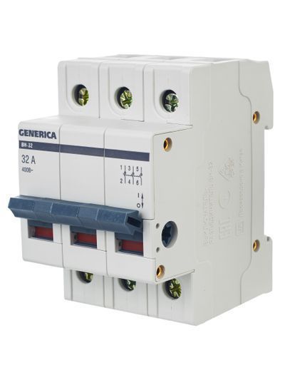 Выключатель нагрузки (мини-рубильник) ВН-32 3Р 32А GENERICA