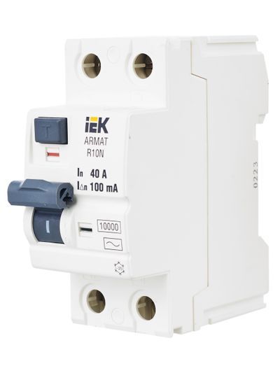 ARMAT Выключатель дифференциального тока R10N 2P 40А 100мА тип AC IEK