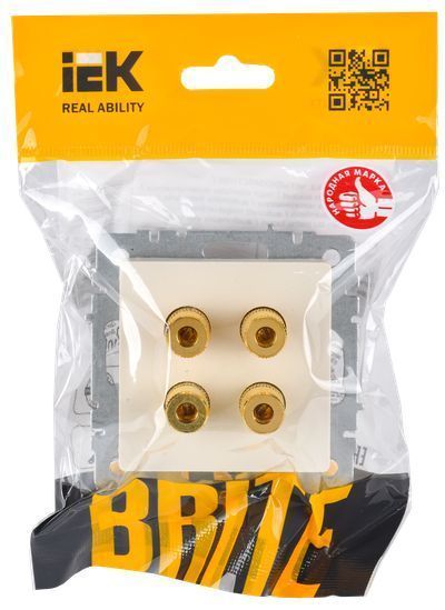BRITE Аудиорозетка 4-местная РА10-БрКр бежевый IEK