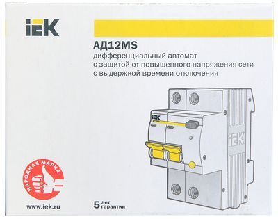 KARAT Дифференциальный автомат АД12MS 2P 50А 100мА тип A IEK