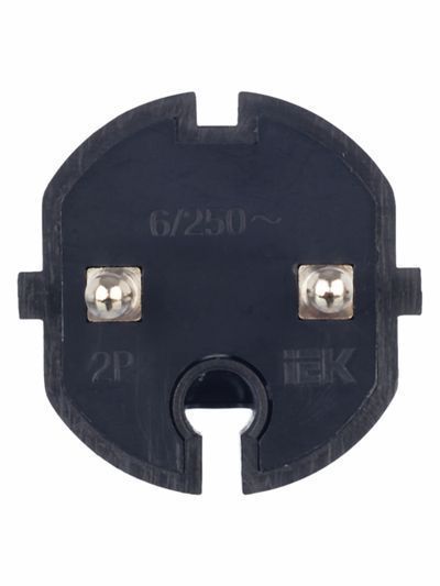 Вилка разборная прямая ВПп20-02-Ст без заземляющего контакта 6А черная IEK