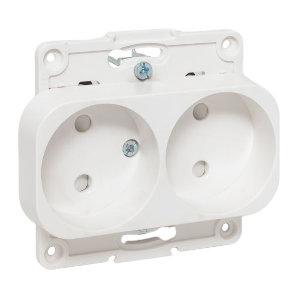 Стокгольм Механизм Розетки 2-местной б/з 10А автоматические клеммы белый с защ. штор. EKF PROxima