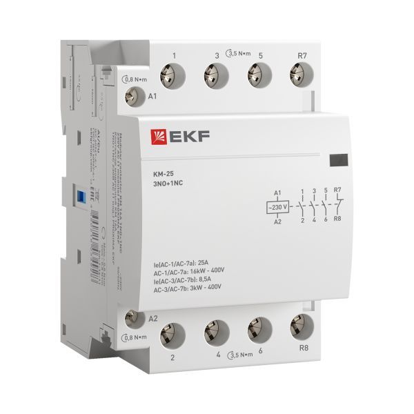 Контактор модульный КМ 25А 3NО+NC (3 мод.) EKF PROxima