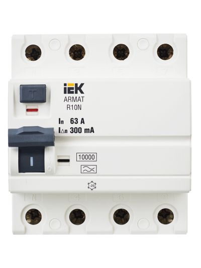 ARMAT Выключатель дифференциального тока R10N 4P 63А 300мА тип A IEK