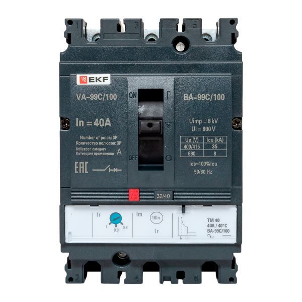 Выключатель автоматический ВА-99C 100/40А 3P 35кА EKF