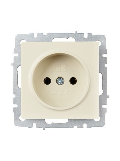 BRITE Розетка 1-местная без заземления без защитных шторок 10А РС10-1-0-БрКр бежевый IEK