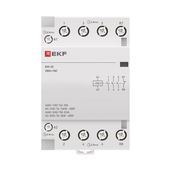 Контактор модульный КМ 25А 3NО+NC (3 мод.) EKF PROxima