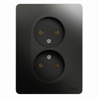 SCH Glossa Антрацит Роз. 2-ая без з/к  в сборе с рамкой IP20 СП GSL000720