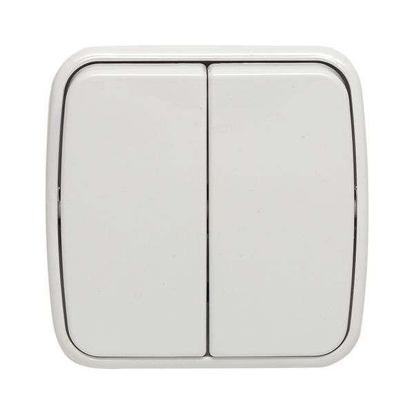 Минск Выключатель 2-клавишный ОП 10А белый EKF Basic