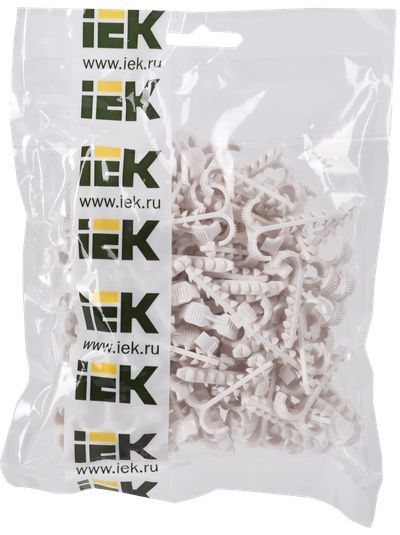 Дюбель-хомут Т-образный 4-12мм нейлон белый (100шт/упак) IEK