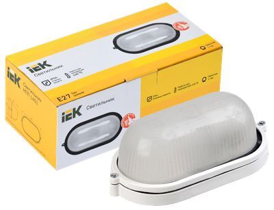 Светильник НПП1401 овал 60Вт IP54 белый IEK