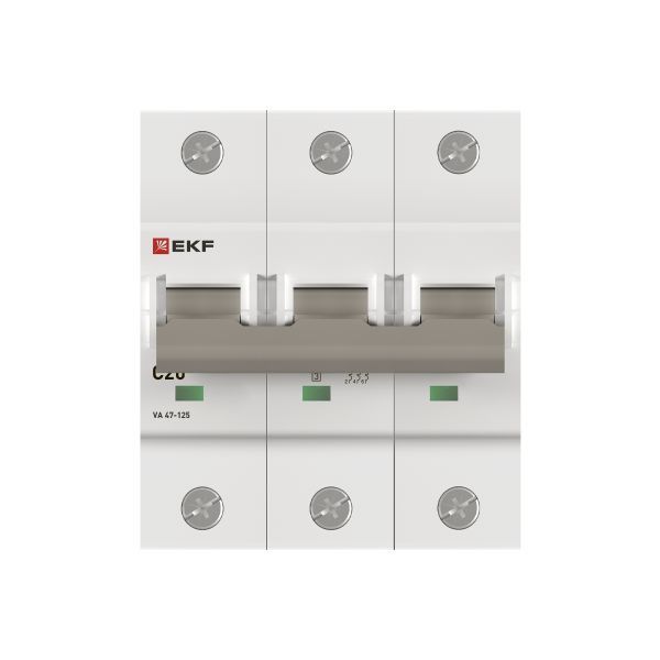 Автоматический выключатель ВА 47-125 3P 20А (C) 15кА PROXIMA EKF