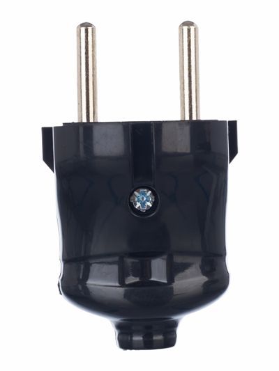 Вилка разборная прямая ВПп20-02-Ст без заземляющего контакта 6А черная IEK