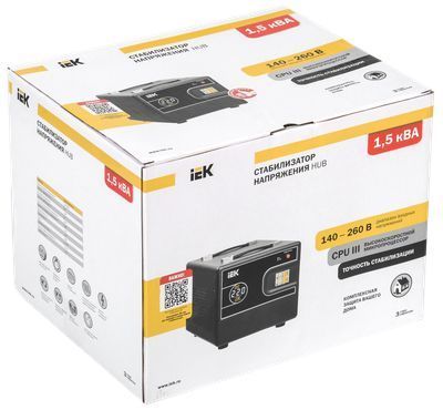 Стабилизатор напряжения переносной HUB 1,5кВА IEK