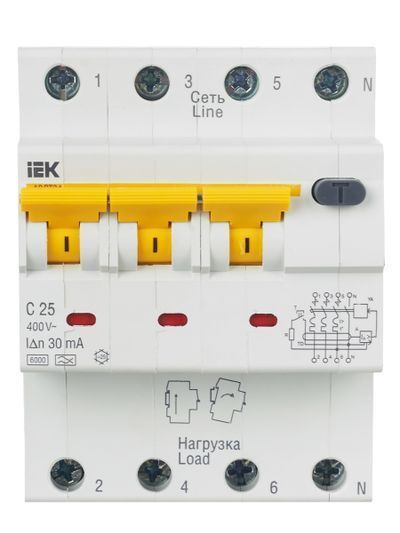 KARAT Автоматический выключатель дифференциального тока АВДТ 34 C25 30мА тип A IEK