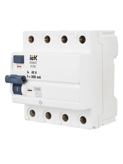 ARMAT Выключатель дифференциального тока R10N 4P 40А 300мА тип AC IEK