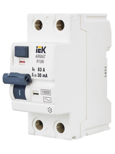 ARMAT Выключатель дифференциального тока R10N 2P 63А 30мА тип AC IEK