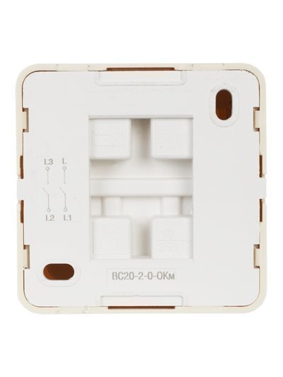 OKTAVA Выключатель 2-клавишный для открытой установки 10А ВС20-2-0-ОКм кремовый GENERICA