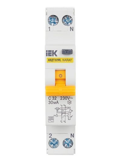 Выключатель автоматический дифференциального тока АВДТ32МL C32 30мА KARAT IEK