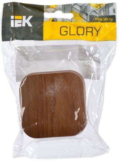 GLORY Выключатель 1-клавишный для открытой установки проходной 10А ВСп10-1-0-ХД дуб IEK