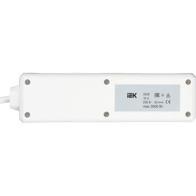 Удлинитель У03К 3 места с заземлением 1,5м 3х1мм2 16А/250 IEK