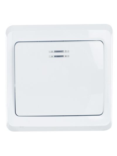 VEGA Выключатель 1-клавишный с индикацией 10А ВС10-1-1-ВБ белый GENERICA