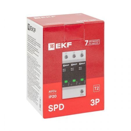 Ограничитель импульсных напряжений ОПВ-D/3P In 5кА 275В с сигн. EKF PROxima