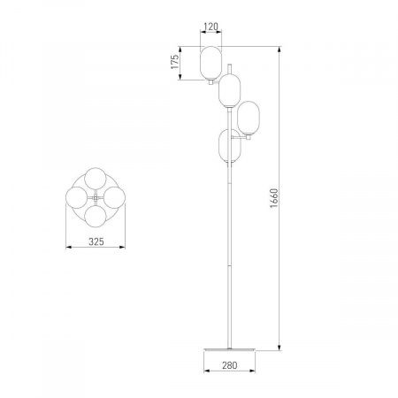 Торшер Eurosvet Loona 01161/4 латунь