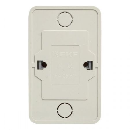 Рим Розетка 2-местная 16А с заземлением белая EKF