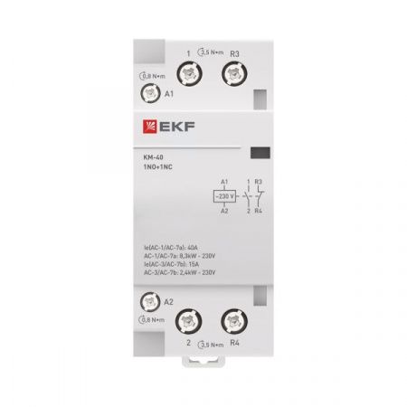 Контактор модульный КМ 40А NО+NC (2 мод.) EKF PROxima