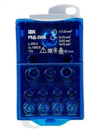Блок распределительный РБД-250А на DIN-рейку IEK