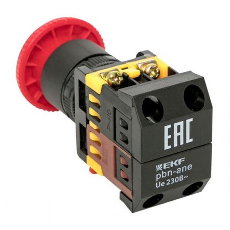 Кнопка ANE-22 поворотная c блокировкой и подсветкой NO+NC Грибок EKF PROxima