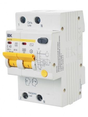 KARAT Дифференциальный автомат АД12S 2P 40А 100мА тип AC IEK