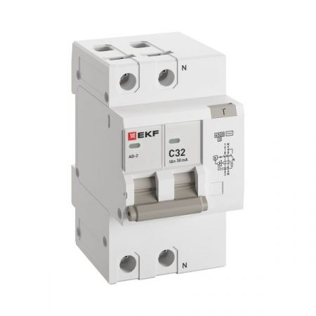 Дифференциальный автомат АД-2 32А/ 30мА (хар. C, AC, электронный) 4,5кА EKF PROxima